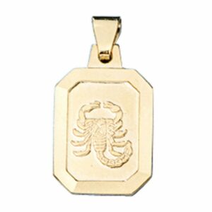 Schmuck Krone Kettenanhänger Sternzeichen Skorpion Goldanhänger Anhänger 333 Gold Halsschmuck Unisex