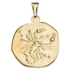 Schmuck Krone Kettenanhänger Sternzeichen Skorpion - Anhänger aus 333 Gold Gelbgold Halsschmuck Unisex