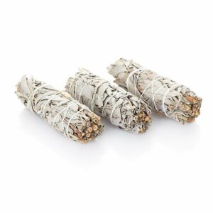 NKlaus Räucherstäbchen-Halter 3x L Weißer Salbei Smudge Sticks 10cm 4" Salvia Ap