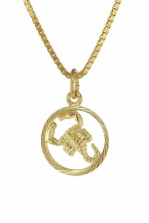 trendor Kette mit Anhänger Sternzeichen Skorpion 333 Gold + goldplattierte Kette