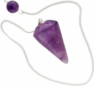 Ch.Abramowicz Kette ohne Anhänger Pendel Edelstein Amethyst lila violet Edelsteinpendel Esoterik