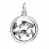 NKlaus Sternzeichenanhänger 18mm Sternzeichen Fische oxidiert 925 Silber diamantiert Kettenanhänge