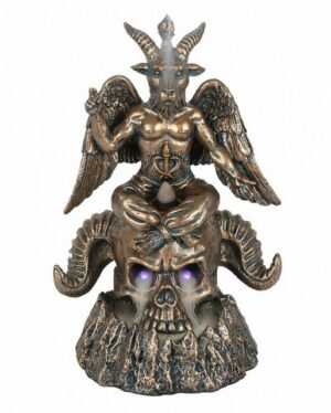 Horror-Shop Dekofigur Goldene Baphomet Figur als Backflow Räucherkegel H