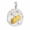 NKlaus Kettenanhänger 17mm Kettenanhänger Sternzeichen Wassermann 925 Silber Zodiac gold wei