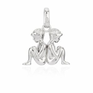 NKlaus Kettenanhänger Kettenanhänger Sternzeichen Zwilling 925 Silber Zi